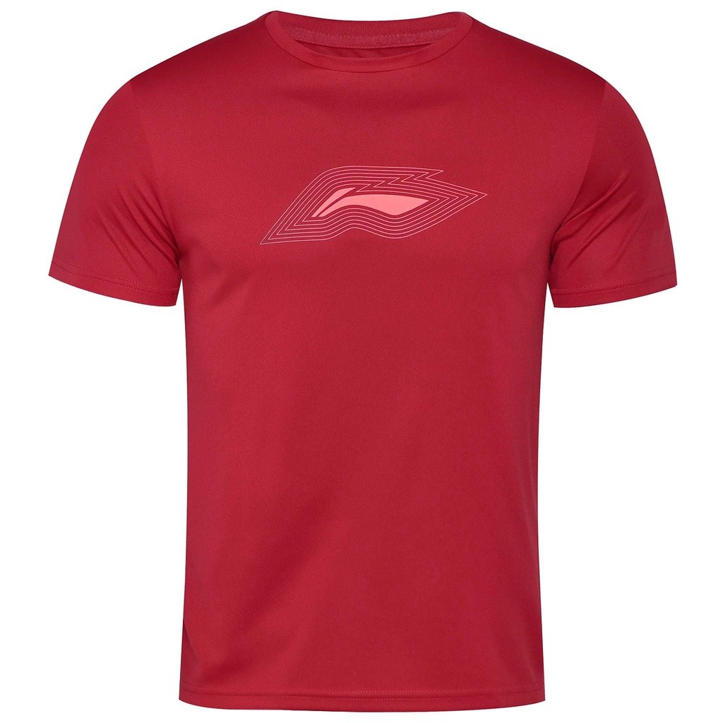 Li Ning Mens Graphic Mens Performance T Shirt (Maroon) - Sports Direct