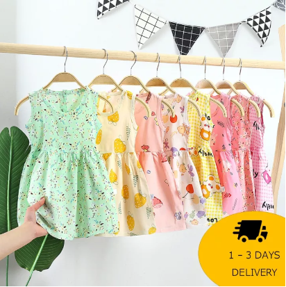 Baby Girl Dress Sleeveless Cotton Silk