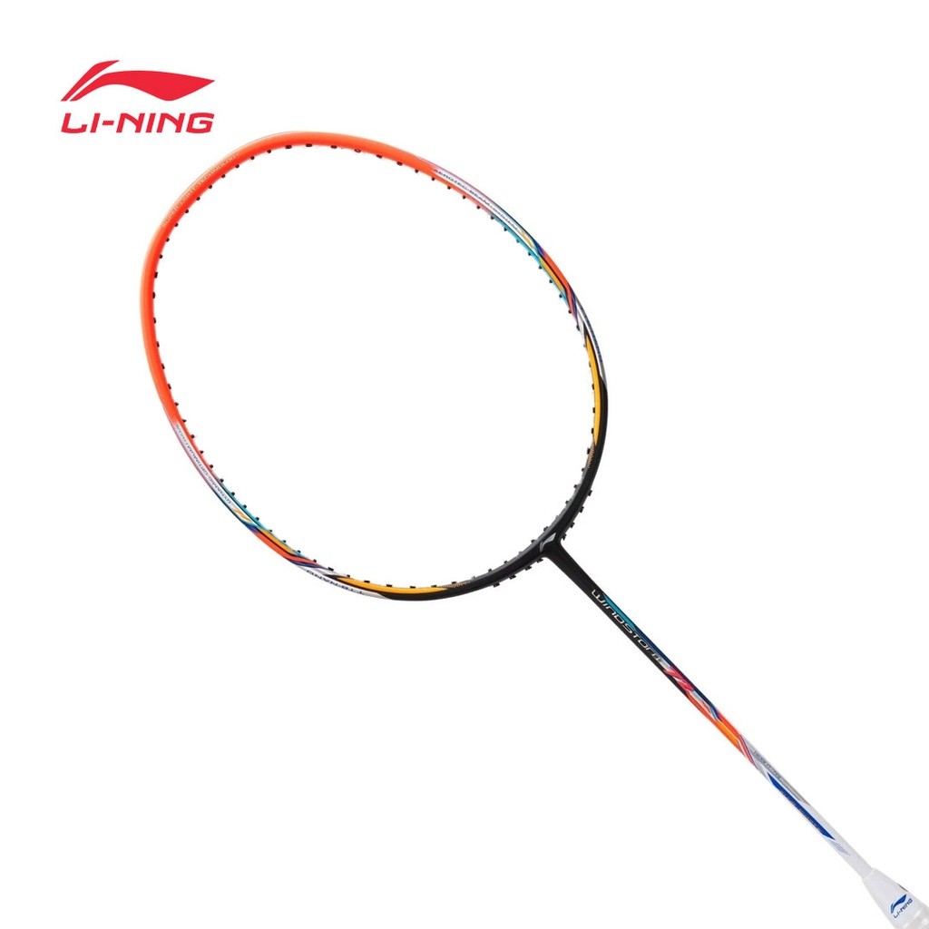 LI-NING WINDSTORM 72 BADMINTON RACQUET BLACK/ORANGE/WHITE - AYPR038-4